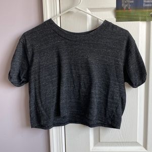 Alternative Apparel Women’s XS Heathered Dark Gray Short Sleeve Crop Top
